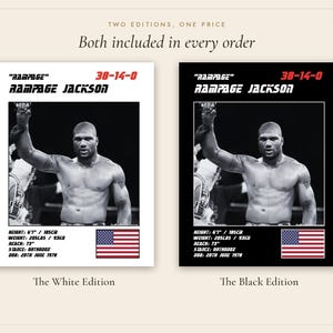 Rampage Jackson MMA Poster | Rampage Fight Wall Art Print | Black and White Editions | Digital Download image 5