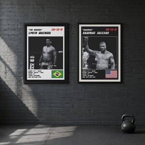 MMA Poster Set of 5 | Light Heavyweight Kings | Jon Jones, Evans, Griffin, Machida, Rampage | Fight Wall Art | Digital Download image 2