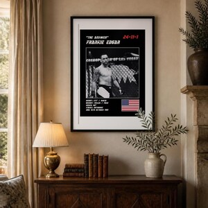 Frankie Edgar MMA Poster | The Answer Fight Wall Art Print | Black and White Editions | Digital Download image 3
