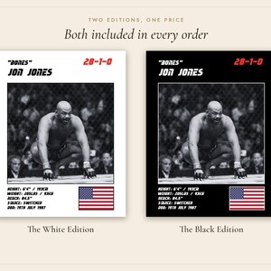 Jon Jones MMA Poster | Bones Fight Wall Art Print | Black and White Editions | Digital Download image 5