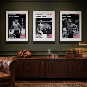 MMA Poster Set of 3 | Lightweight Wars | Dustin Poirier, Frankie Edgar, Matt Serra | Fight Wall Art | Digital Download image 3