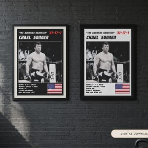 Chael Sonnen MMA Poster | Gym Wall Art Print | White and Black Editions | Digital Download
