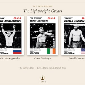 MMA-posters med 3 st | Lättviktsstjärnorna | Khabib, McGregor, Cerrone | Väggkonstpaket för gym | Digital nedladdning bild 4
