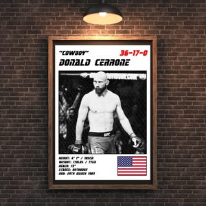MMA Digital UFC Fighter Print - Donald Cowboy Cerrone White Wall Poster | Iconic Artwork for Sports Fans