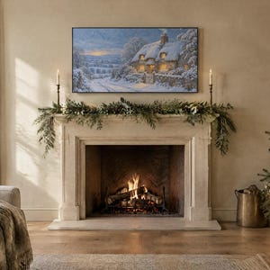Winter Frame TV Art Set of 7, Snowy Oil Paintings (Digital Download) image 2