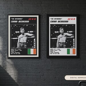 Conor McGregor MMA Poster | Gym Wall Art Print | White and Black Editions | Digital Download