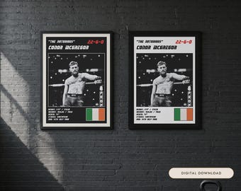 Conor McGregor MMA Poster | Gym Wall Art Print | White and Black Editions | Digital Download