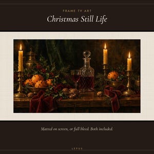 Frame TV Art: Christmas Still Life, Vintage Christmas Oil Painting (Digital Download) image 3