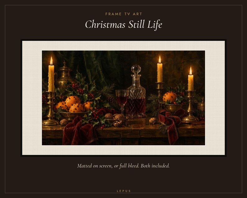 Frame TV Art: Christmas Still Life, Vintage Christmas Oil Painting (Digital Download) image 3