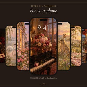 Paris Balcony Wallpaper | Oil Painting Old Romance Phone, iPad and Desktop Background | Parisian Aesthetic | Digital Download image 4