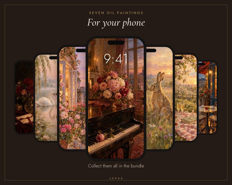 Paris Balcony Wallpaper | Oil Painting Old Romance Phone, iPad and Desktop Background | Parisian Aesthetic | Digital Download image 4
