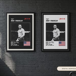 Rich Franklin MMA-poster | Ace Fight muurdecoratie | Zwart-wit edities | Digitale download afbeelding 1