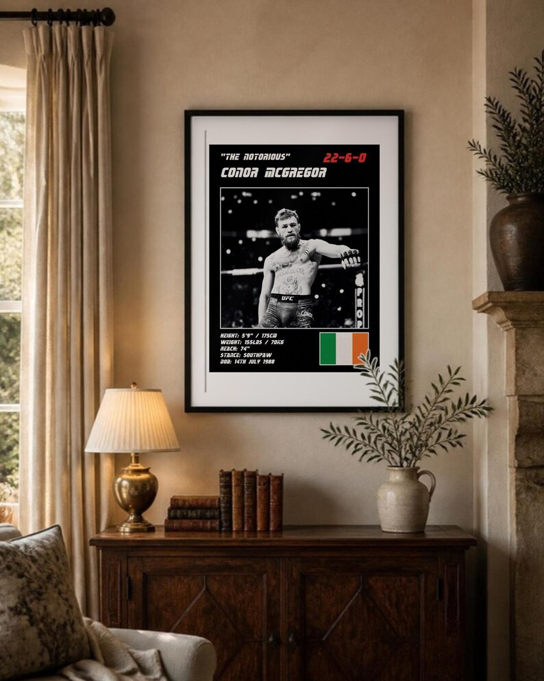 Conor McGregor MMA Poster | Gym Wall Art Print | White and Black Editions | Digital Download image 3