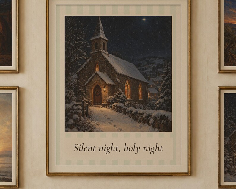 Christmas Nativity Prints Set of 4, Christian Oil Paintings, Vintage Wall Art (Digital Download) image 2
