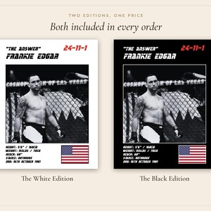 Frankie Edgar MMA Poster | The Answer Fight Wall Art Print | Black and White Editions | Digital Download image 5