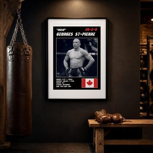Georges St Pierre MMA Poster | Gym Wall Art Print | White and Black Editions | Digital Download image 3