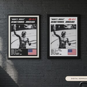Demetrious Johnson MMA Poster | Gym Wall Art Print | White and Black Editions | Digital Download