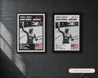 Demetrious Johnson MMA-poster | Muurdecoratie voor de sportschool | Zwart-wit editie | Digitale download