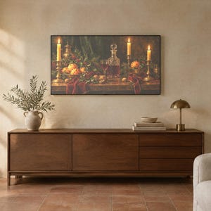 Frame TV Art: Christmas Still Life, Vintage Christmas Oil Painting (Digital Download) image 2