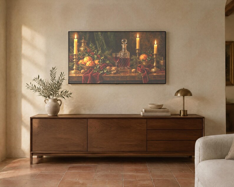 Frame TV Art: Christmas Still Life, Vintage Christmas Oil Painting (Digital Download) image 2