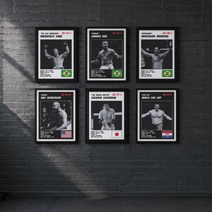MMA Poster Set of 6 | Pride Legends | Wanderlei, Shogun, Nogueira, Henderson, Sakuraba, Cro Cop | Fight Wall Art | Digital Download image 2