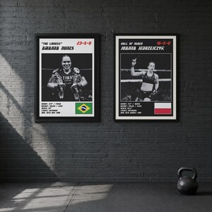 Póster doble de MMA / Reinas de la jaula / Amanda Nunes, Joanna Jedrzejczyk / Arte mural de lucha / Descarga digital imagen 2