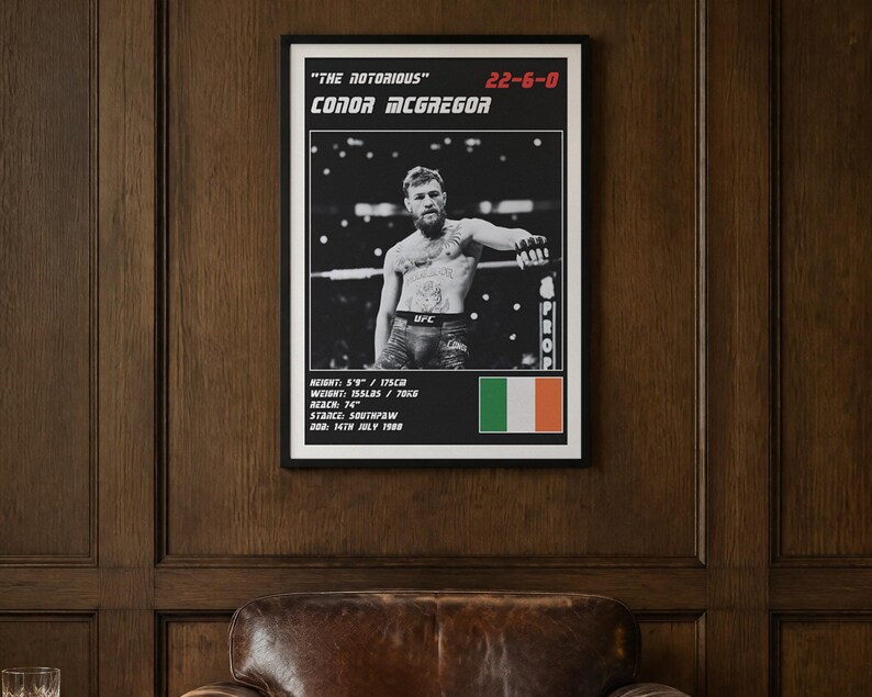 Conor McGregor MMA Poster | Gym Wall Art Print | White and Black Editions | Digital Download image 2
