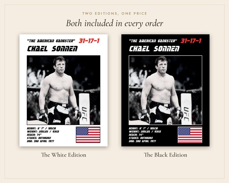 Chael Sonnen MMA Poster | Gym Wall Art Print | White and Black Editions | Digital Download image 5