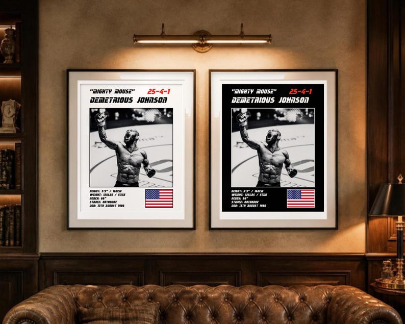 Demetrious Johnson MMA Poster | Gym Wall Art Print | White and Black Editions | Digital Download image 4