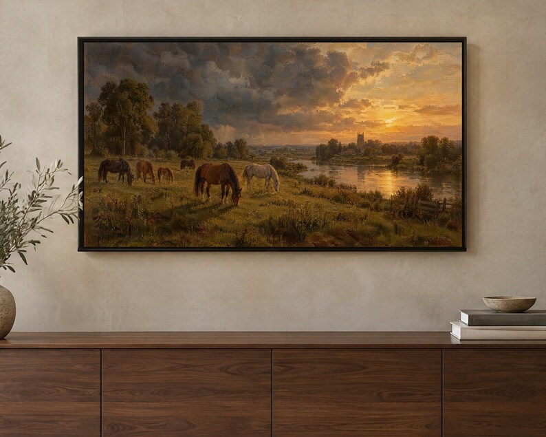 Equestrian Frame TV Art Set of 6, Antique Horse Oil Paintings (Digital Download) image 4