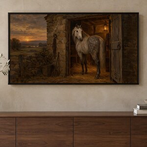 Equestrian Frame TV Art Set of 6, Antique Horse Oil Paintings (Digital Download) image 3