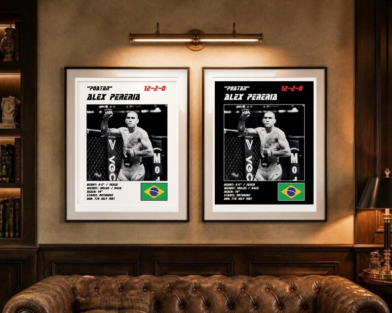 Alex Pereira MMA Poster | Gym Wall Art Print | White and Black Editions | Digital Download image 4