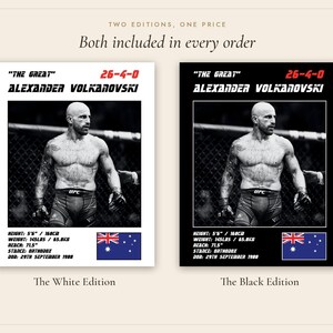 Alexander Volkanovski MMA Poster | Gym Wall Art Print | White and Black Editions | Digital Download image 5