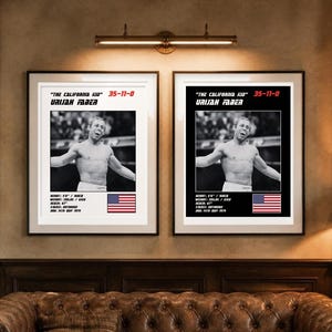 Plakat MMA Urijaha Fabera | Grafika ścienna „The California Kid Fight” | Edycje czarno-białe | Pobieranie cyfrowe zdjęcie 4