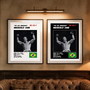 Wanderlei Silva MMA Poster | The Axe Murderer Fight Wall Art Print | Black and White Editions | Digital Download image 4
