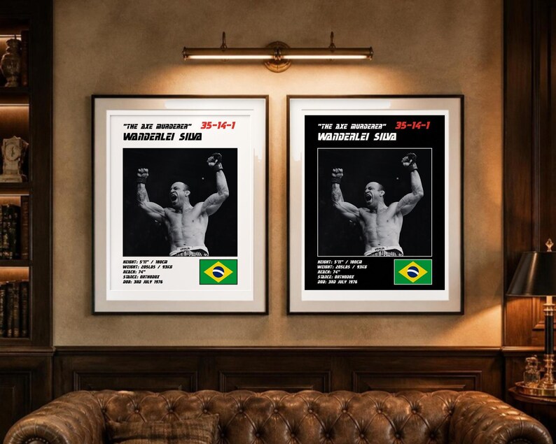 Wanderlei Silva MMA Poster | The Axe Murderer Fight Wall Art Print | Black and White Editions | Digital Download image 4