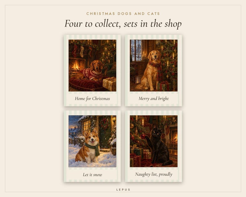 Corgi Christmas Print, Vintage Oil Painting, Corgi Gift (Digital Download) image 8