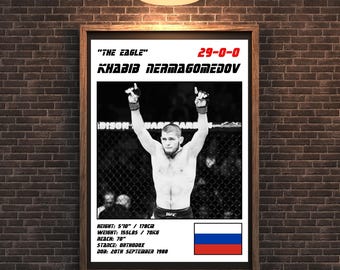 Khabib Nurmagomedov 'The Eagle' UFC-affisch – MMA-sportkonst (digital nedladdning)