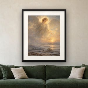 Christmas Angel Print, Vintage Oil Painting, Glory to God Wall Art (Digital Download) image 4
