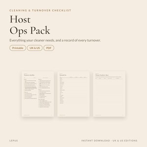 Airbnb Cleaning Checklist Printable | Turnover Checklist, Restock List, Cleaner Handover, Damage Log | Vacation Rental Ops Pack | UK & US image 2
