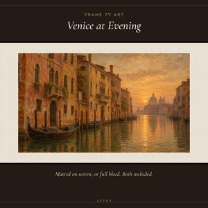 Frame TV Art: Venice at Evening, Antique Landscape Oil Painting (Digital Download) image 3