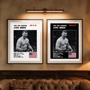 Stipe Miocic MMA Poster | Two Time Champion Fight Wall Art Print | Black and White Editions | Digital Download image 4