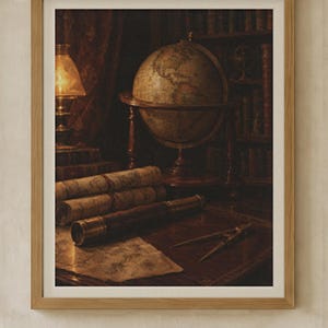 Dark Academia Gallery Wall Set of 9 | Moody Vintage Oil Painting Prints | Library Wall Art Bundle | Printable Digital Download image 2