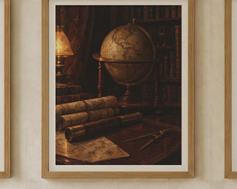 Dark Academia Gallery Wall Set of 9 | Moody Vintage Oil Painting Prints | Library Wall Art Bundle | Printable Digital Download image 2