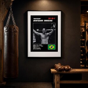 Minotauro Nogueira MMA Poster | Minotauro Fight Wall Art Print | Black and White Editions | Digital Download image 3