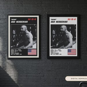 Dan Henderson MMA Poster | Hendo Fight Wall Art Print | Black and White Editions | Digital Download image 1