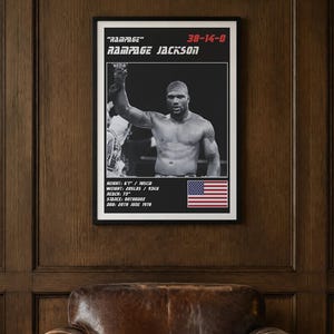 Rampage Jackson MMA Poster | Rampage Fight Wall Art Print | Black and White Editions | Digital Download image 2