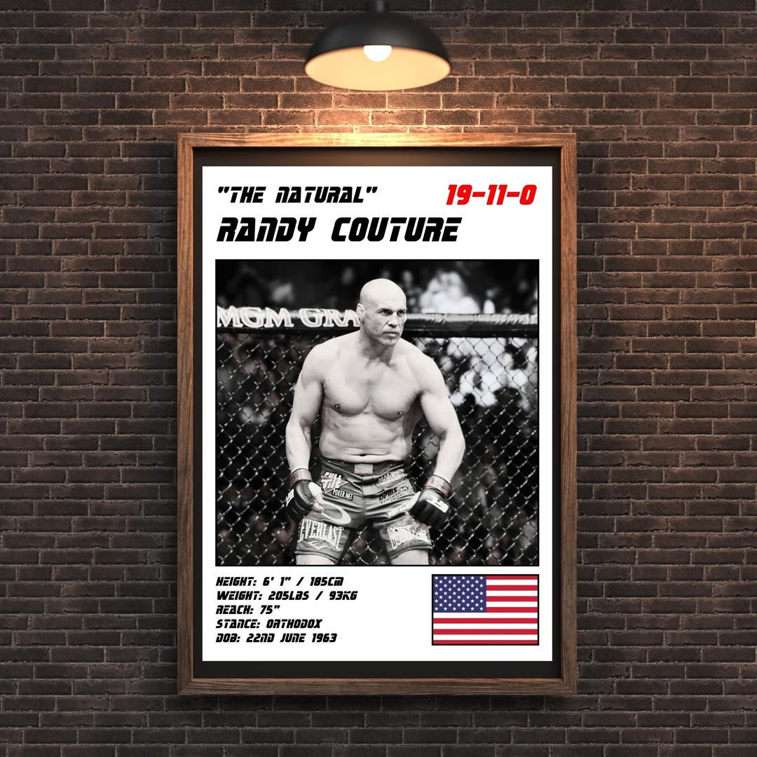 Randy Couture Ufc Poster Mma Legend Wall Art Digital Download Etsy