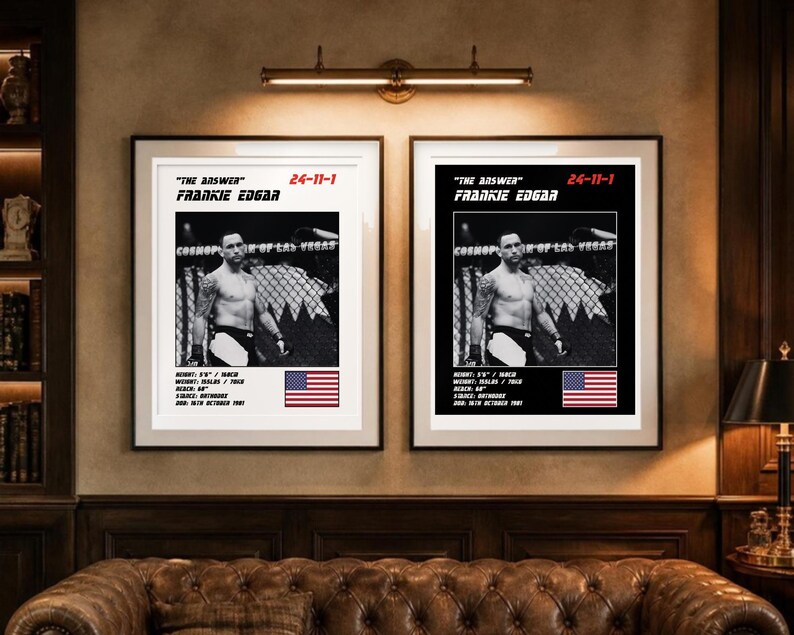 Frankie Edgar MMA Poster | The Answer Fight Wall Art Print | Black and White Editions | Digital Download image 4