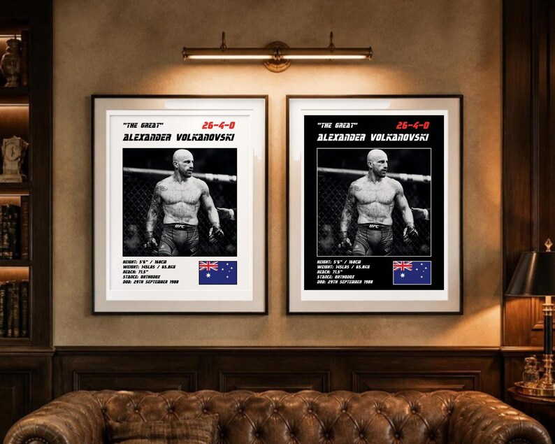 Alexander Volkanovski MMA Poster | Gym Wall Art Print | White and Black Editions | Digital Download image 4